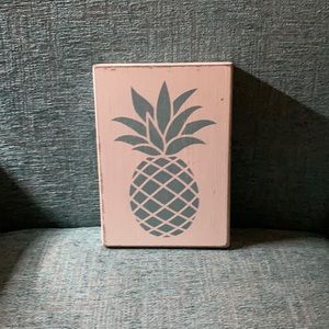 Wooden Blue Pineapple Sign
